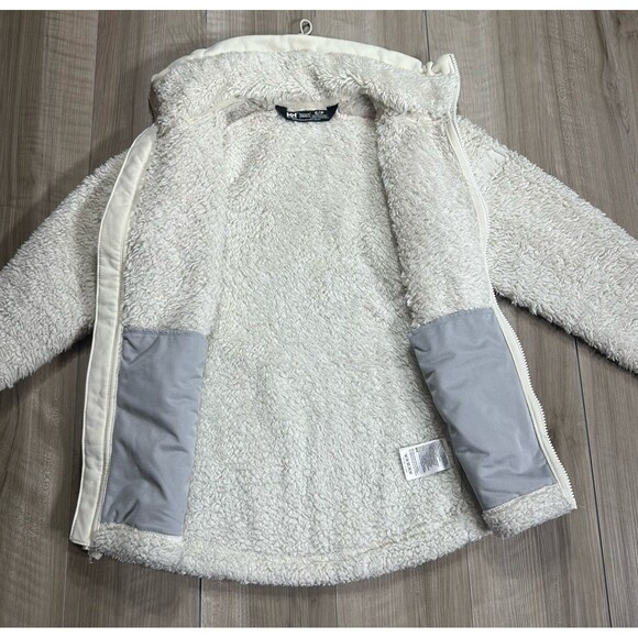 Helly Hansen Womens Deep Pile Fleece Jacket Full Zip Size Small Cream Ivory - Picture 5 of 9